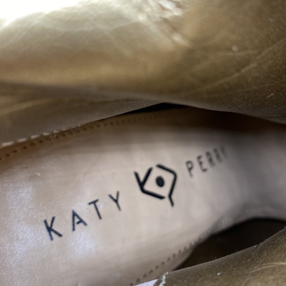 KATY PERRY MAYARI GOLD & BROWN CHUNKY GLITTER ANKLE BOOTIES WOMEN’S SZ 5 - Picture 7 of 10